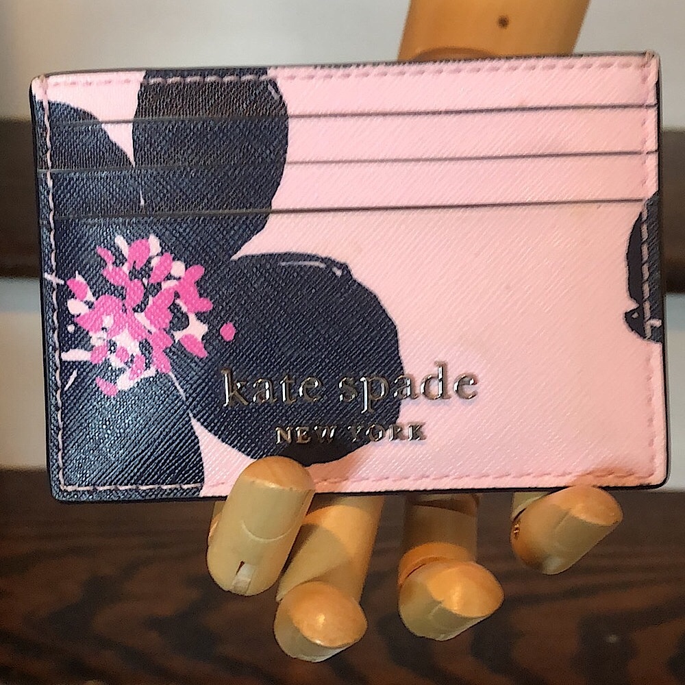 SEE KATE SPADE HIBISCUS BAG FOR SALE - KATE SPADE Pink Hibiscus Card Holder NWOT